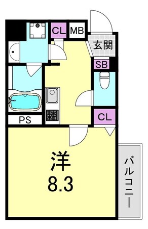 谷町九丁目駅 徒歩3分 1階の物件間取画像